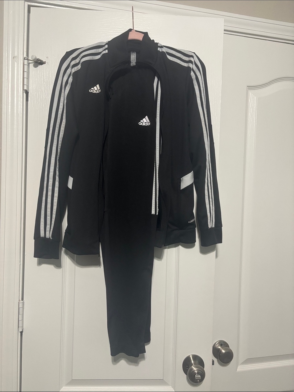 Womenโs Black Adidas Track Set